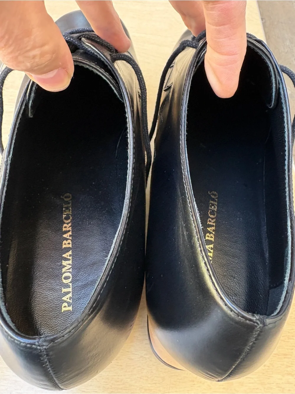 Paloma Barcelò Lace-Up Platform Oxford Shoe In Black Sz 40 EU